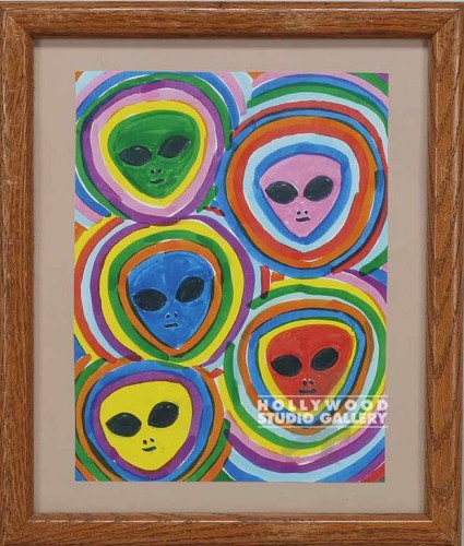 14X12 BRWN FRM/ MULTI CLRD ALIENS