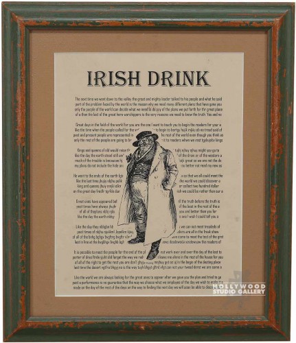 15X13 WD GREEN FRM/ "IRISH DRINK"
