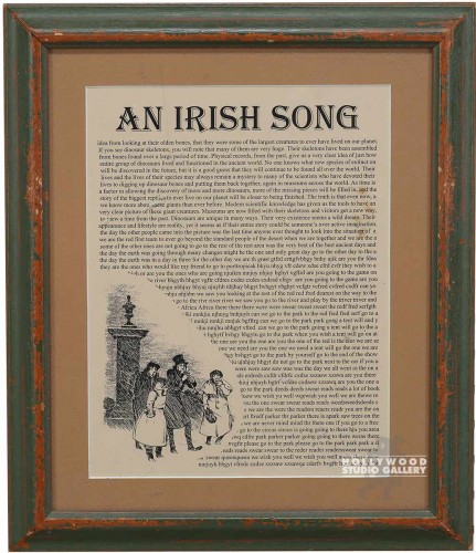 15X13 WD GREEN FRM/ "AN IRISH SONG"
