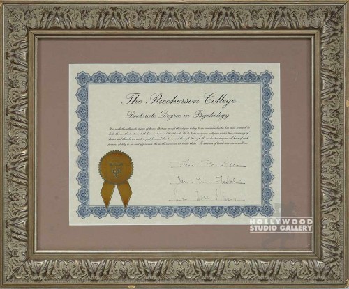 14X17 RIECHERSON/CERT.PSYCHOLOGY