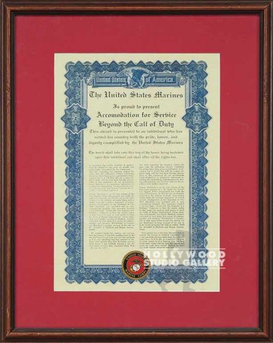22x17 US Marines/Certificate