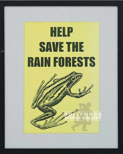 21X17 BLK FRM/HELPTHE RAIN FORESTS