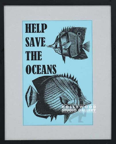 21X17 BLK FRM/ HELP SAVE THE OCEANS