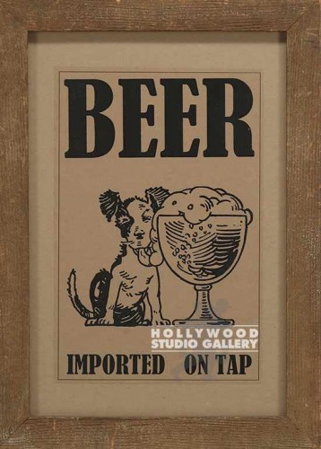 23X17 BRWN FRM/BEER IMPORTED ON TAP