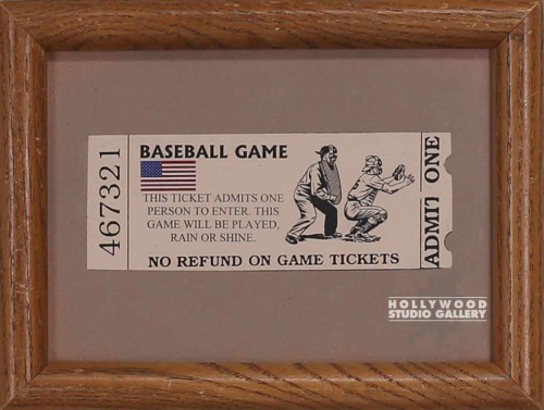 6X8 FRAMED BASEBALL TICKET