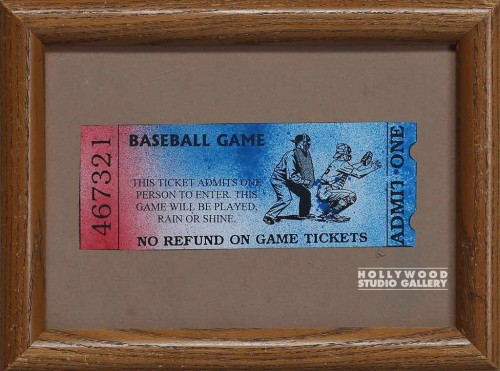 6X8 FRAMED BASEBALL TICKET