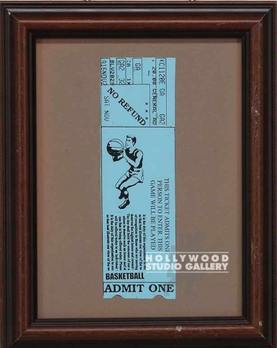 10X8 FRAMED BASKETBALL TICKET