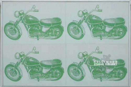 22X32 MTL FRM/4 GREEN MOTORCYCLES