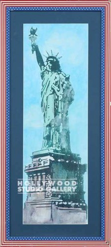 36X17 STATUE OF LIBERTY R/W/B FRAME