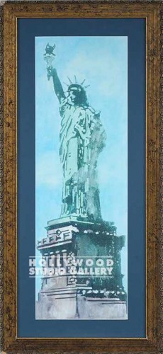 37X17 STATUE OF LIBERTY GOLD FRAME