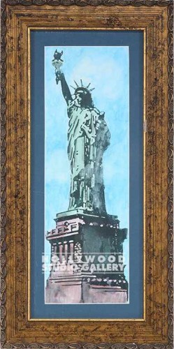 21X10 STATUE OF LIBERTY GOLD FRAME