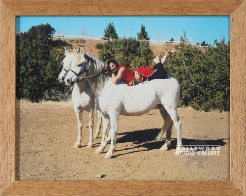 10X12 TABLETOP WOMAN ON 2 HORSES