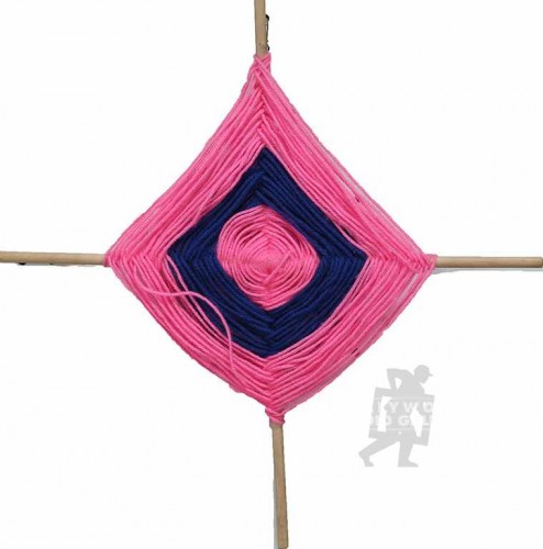 18x18 God`s Eye/Pink and Blue