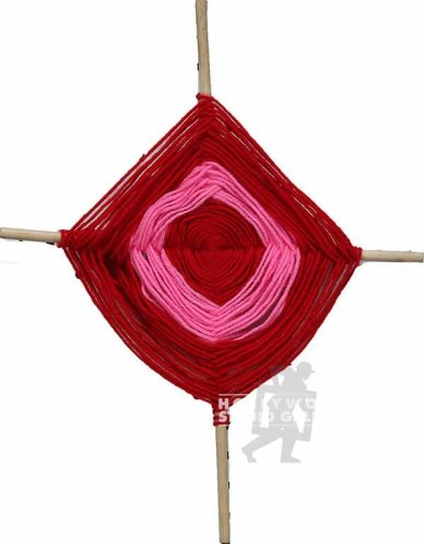 18x14 God`s Eye/Red and Pink