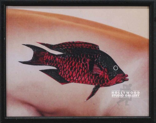 9X12 BLK FRM/ TATTOO RED FISH