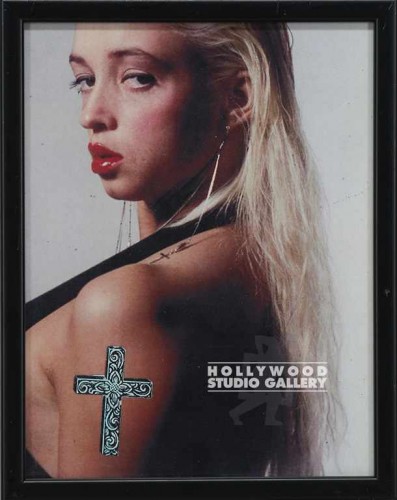 12X9 BLK FRM/ TATTOO CROSS