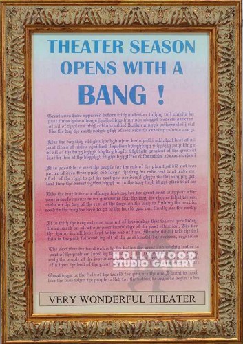 20X14 FRM/ THEATER OPENS WITH BANG