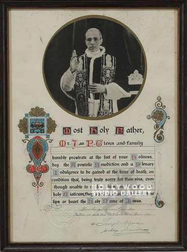 16x12 Most Holy Father/Certificate