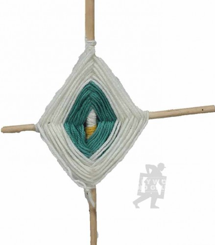 12x12 God`s Eye/White & Turq