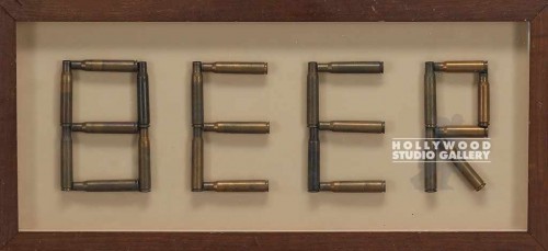 10X21 BRWN FRM/SHDW BX/BEER/BULLETS