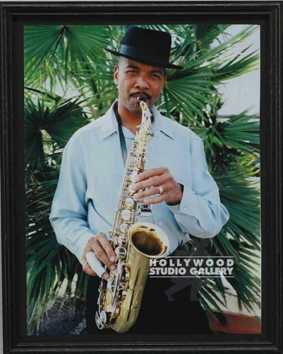 15X12 BLK FRM/COLOR SAX PALM TREES