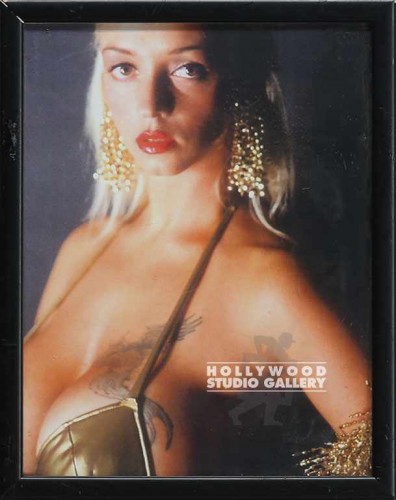 12X9 BLK FRM/BLONDE GOLD BIKINI TOP