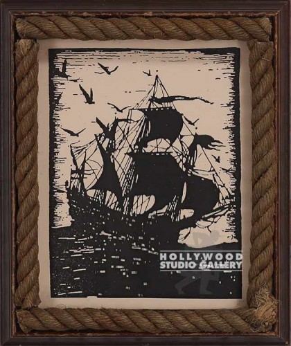 12X10 ROPE FRM/ SAIL SHIP/ BIRDS