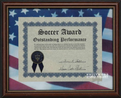 13X16FLG MAT/ SOCCER AWARD/ BRWN