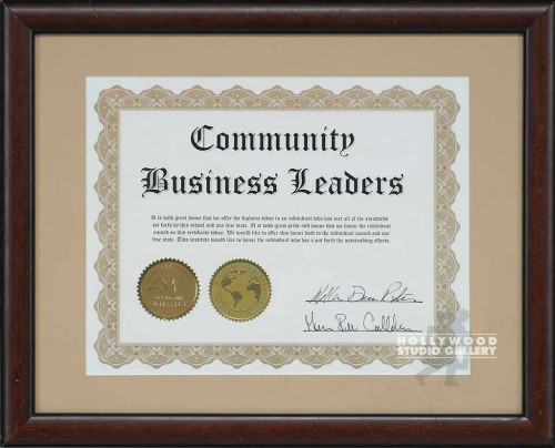 13X16BUSINESS LEADERS CERTF./WD FRM