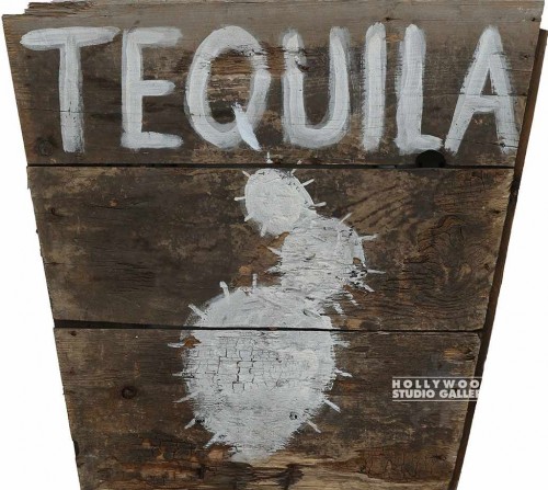22x24 Rustic Wood/Tequila Cactus