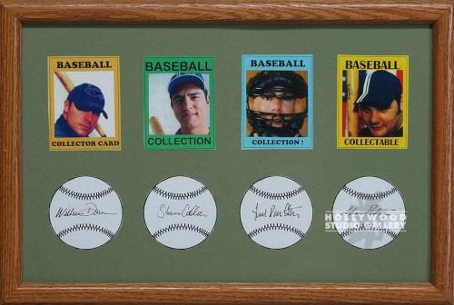12X19 BRWN FRM/(4)BASEBLL CARDS/J.J