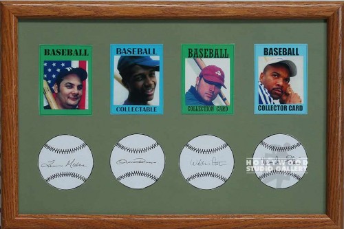 12X19 BRWN FRM/(4)BASEBLL CARDS/J.J