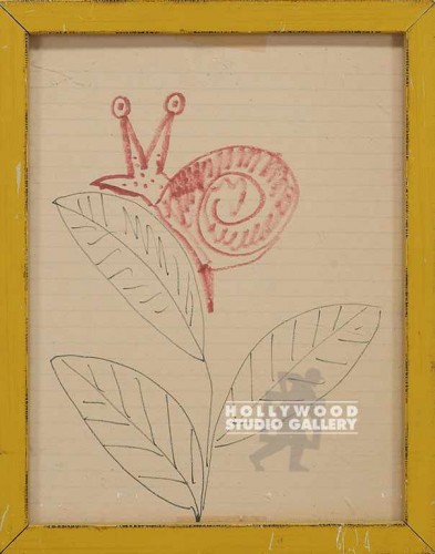 12X10 YELLOW FRAME/ SNAIL ON PLANT