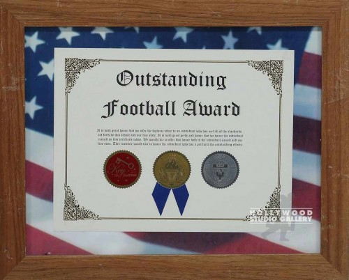 13X16BRWN/OUTSNDG FOOTBALL AWD.CERT