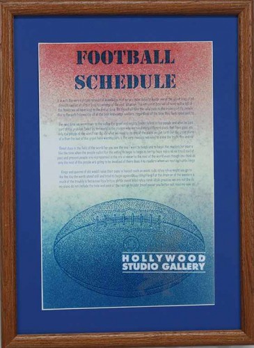 22X16BRWN FRM/FOOTBALL SCHEDULE/MAT