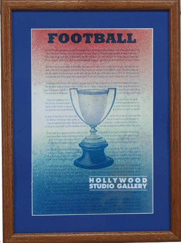 22X16 BRWN FRM/FOOTBALL/ BLUE MAT