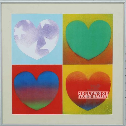 17X17 SLVR MTL FRM/(4)HEARTS SQUARE