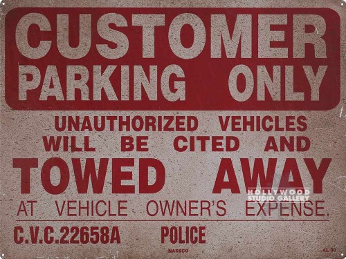 18X24/CUSTOMER PRKNG ONLY/MTL SIGN/