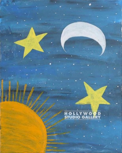 14X18 MOON SUN STARS ORIG CNVS