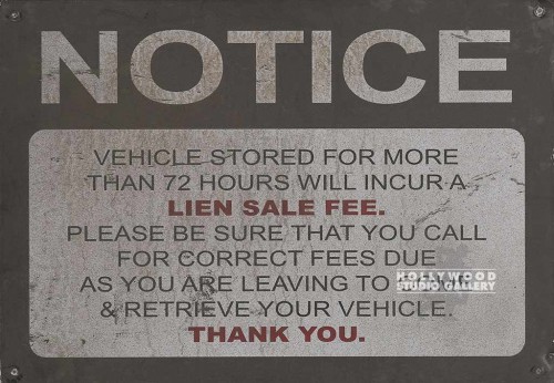 15X22 "NOTICE" SIGN/LIEN SALE FEE