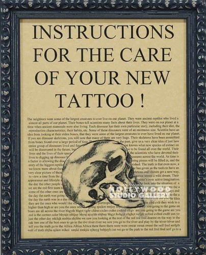 16X13 BLK FM/INSTRCTIONS FOR TATTOO