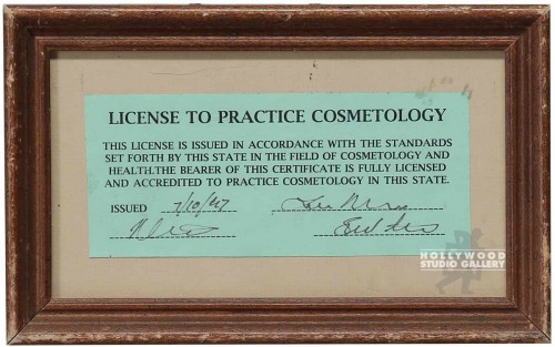 6x7 Cosmetology License/Wd. Frm