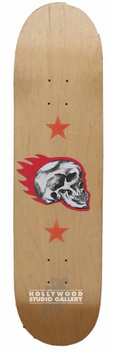 32x8 Flaming Skull Skateboard