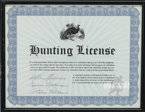 9X11 HBW HUNTING LICENSE TURKEY