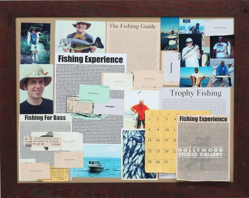 30X24FISHING INFO BOARD/BRWN WD FRM