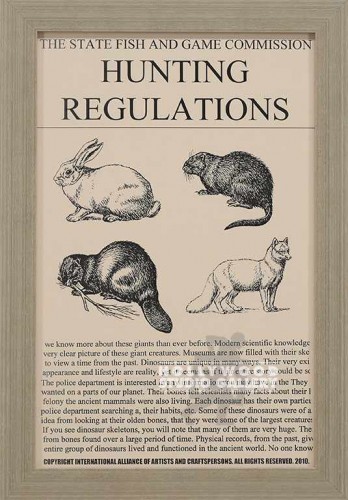 16X11 WOOD FRM/ HUNTING REGULATIONS