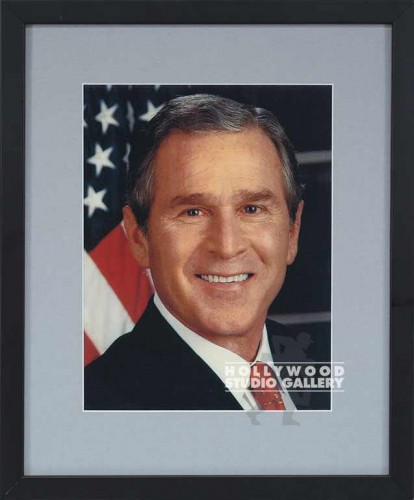 16X13 GEORGE BUSH/GRAY MAT/BLK FRM
