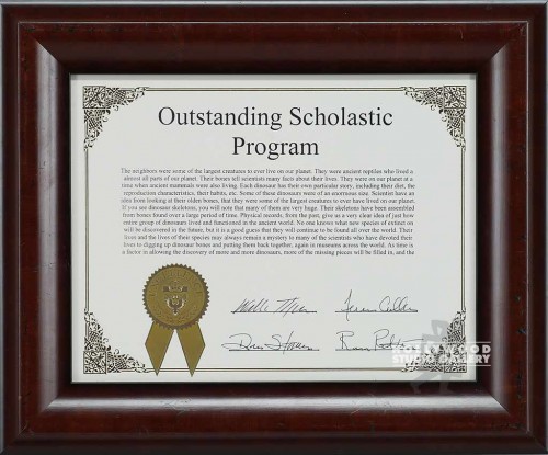 12X15 OUTSTANDING SCHOLASTIC/CERTF