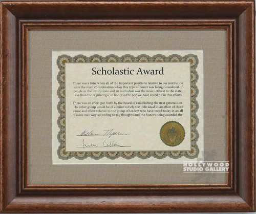 15X17SCHOLASTIC AWARD/CERTF/BRWN FM