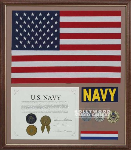 21X24 BRN FM/AMERICN FLG/ NAVY
